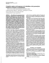 Fragment of Human Ceruloplasmin (Protein Structure/Ferroxidase/Copper Binding/Genetic Polymorphism/Evolution) I