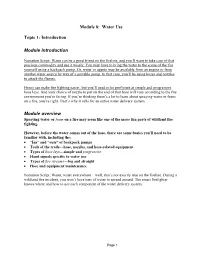 Module 8: Water Use Topic 1