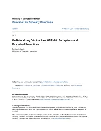 Of Public Perceptions and Procedural Protections