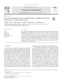 Use of Gasotransmitters for the Controlled Release of Polymer