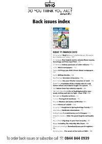 Back Issues Index