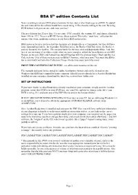 BSA 5Th Edition Contents List