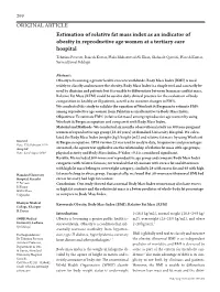 Estimation of Relative Fat Mass Index As an Indicator of Obesity In