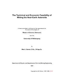 The Technical and Economic Feasibility of Mining the Near-Earth Asteroids