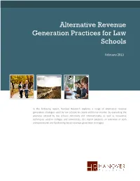 Alternative Revenue Generation Practices for Law Schools