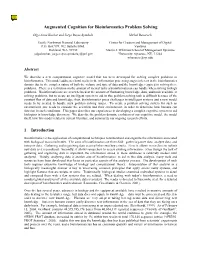 Augmented Cognition for Bioinformatics Problem Solving