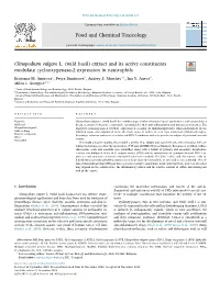 Clinopodium Vulgare L. (Wild Basil) Extract and Its Active Constituents Modulate Cyclooxygenase-2 Expression in Neutrophils T
