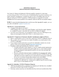 COVID-19 Appendix K Instructions