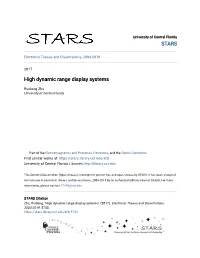 High Dynamic Range Display Systems