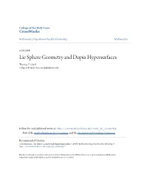 Lie Sphere Geometry and Dupin Hypersurfaces Thomas E