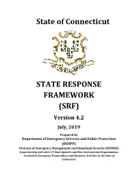 State of Connecticut State Response Framework (SRF) Table of Contents
