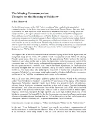 Thoughts on the Meaning of Solidarity