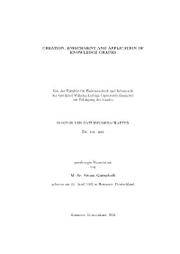 Creation, Enrichment and Application of Knowledge Graphs