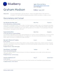 Graham Hodson Editor A​ Vid, FCP