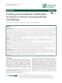 Profiling Post-Translational Modifications of Histones in Human