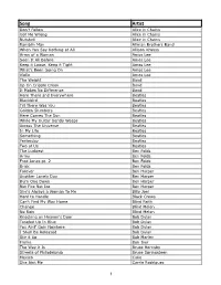 Quinn Hedges Song List 033018.Numbers