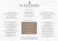 Starters • • Main Courses