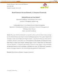 Brand Extension Success Elements: a Conceptual Framework