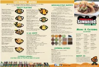 Catering Menu Menu & Catering
