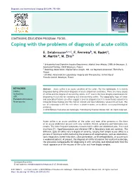 Coping with the Problems of Diagnosis of Acute Colitis