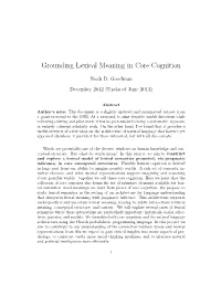 Grounding Lexical Meaning in Core Cognition