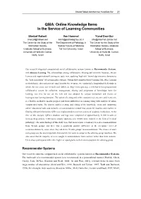 QSIA: Online Knowledge Items in the Service of Learning Communities