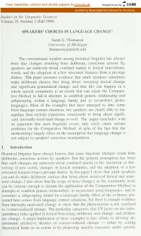 Speakers' Choices in Language Change*