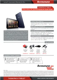 Thinkpad 8 Tablet It’S a Full Pc