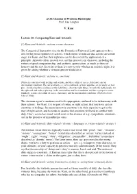(1) Kant and Aristotle: Actions Versus Character