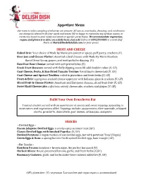 Appetizer Menu