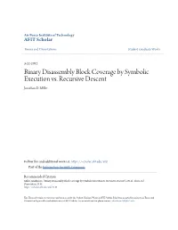 Binary Disassembly Block Coverage by Symbolic Execution Vs