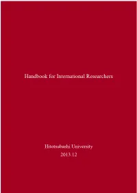 Handbook for International Researchers