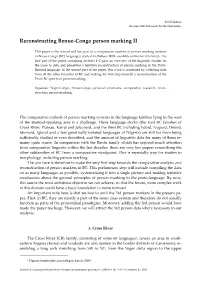 Reconstructing Benue-Congo Person Marking II