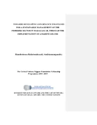 Towards Developing Governance Strategies for a Sustainable Management of the Fisheries Sector in Madagascar, Through the Implementation of a Marine Gelose