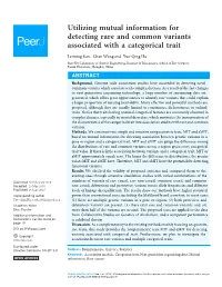 Utilizing Mutual Information for Detecting Rare and Common Variants Associated with a Categorical Trait