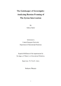 Analyzing Russian Framing of the Syrian Intervention