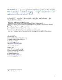 MITK-Modelfit: a Generic Open-Source Framework for Model Fits and Their Exploration in Medical Imaging – Design, Implementatio