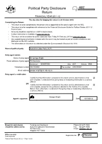 Political Party Return for 2011-12