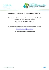 Requests to Call-In a Planning Application