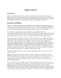 Sqlite and Tcl Overview