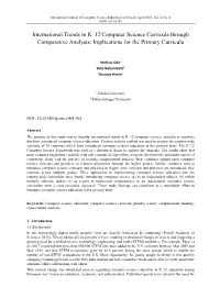 Implications for the Primary Curricula