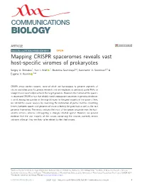 Mapping CRISPR Spaceromes Reveals Vast Host-Specific Viromes Of