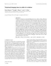 Nutational Damping Times in Solids of Revolution