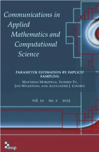 Parameter Estimation by Implicit Sampling Matthias Morzfeld,Xuemin Tu, Jon Wilkeningand Alexandre J.Chorin