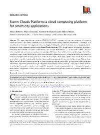 Storm Clouds Platform: a Cloud Computing Platform for Smart City Applications