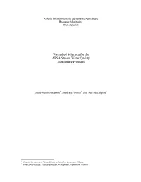 Watershed Selection for the AESA Stream Water Quality Monitoring Program