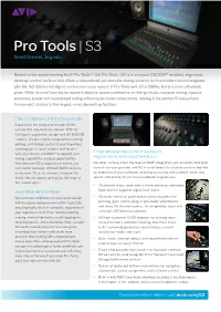 AVID Pro Tools | S3 Data Sheet