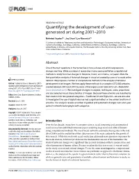 Quantifying the Development of User-Generated Art During 2001–2010