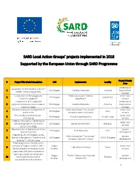 SARD Local Action Groups' Projects Implemented in 2018 Supported By