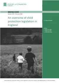 An Overview of Child Protection Legislation in England